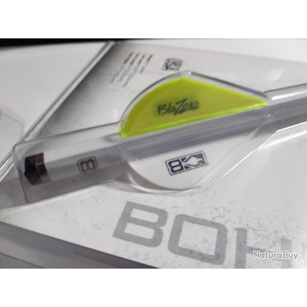 VANES BLAZER QUICK FLETCH  2" BLANC/JAUNE FLUO