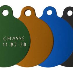 M&eacute;dailles rondes grav&eacute;es color&eacute;es 2.5 cm-Noir