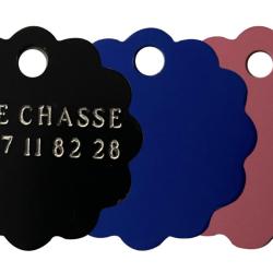 M&eacute;dailles nuages grav&eacute;es color&eacute;es 2.5 cm-Rose