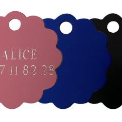 M&eacute;dailles nuages grav&eacute;es color&eacute;es 3 cm-Rose