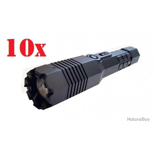 10 x LAMPE TASER SHOCKER ELECTRIQUE 8.000.000 VOLTS ET 300 LUMENS
