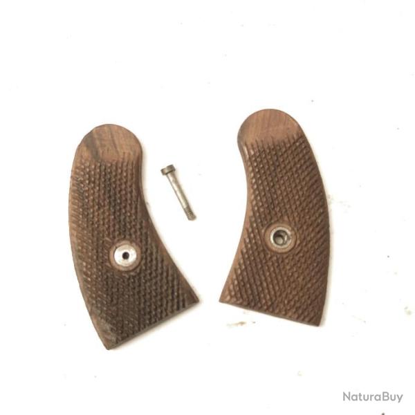 Paire de plaquettes bois lance fus�e alu Walther