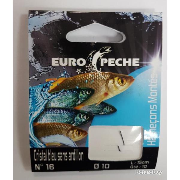 HAMECONS MONTES CRISTAL BLEU SANS ARDILLON 15CM PAR 10 Taille 20 0.10mm
