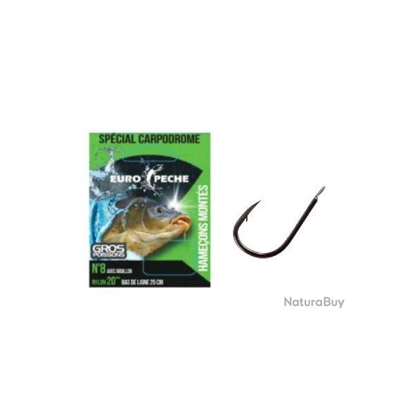 HAMECONS MONTES CARPODROME GROS POISSONS 25CM PAR 8  avec ARDILLON Taille 10 0.18mm