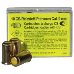 Cartouches 9 mm Revolver &agrave; Gaz CS X 10