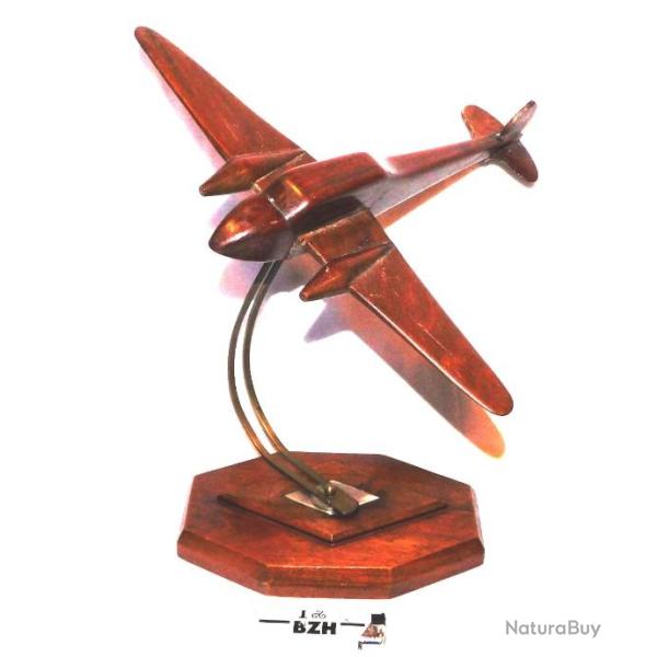TRES BEL ANCIEN MODELE AVION DE CHASSE BIMOTEUR FRANCE   .. artisanal .... � voir ............
