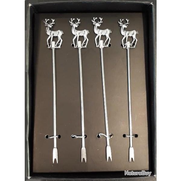 PICS � COCKTAIL D�COR CERF X4