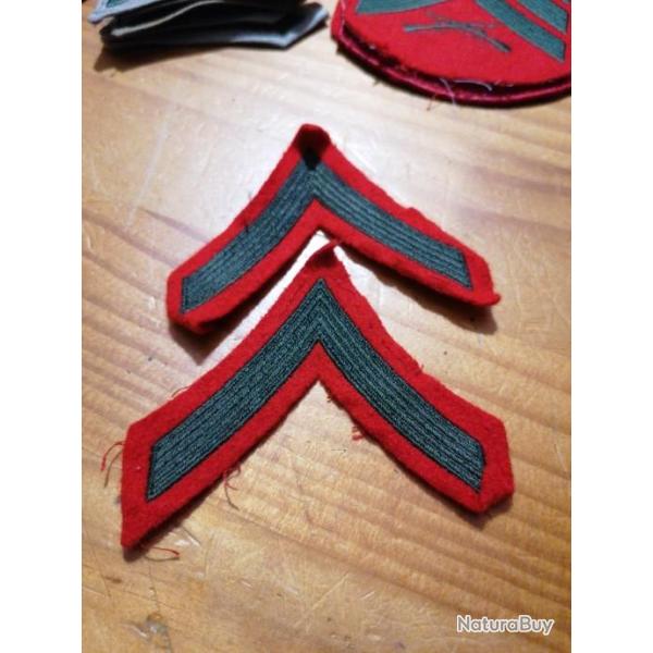 Paire de grades arm�e us FIRST CLASS RED USMC original