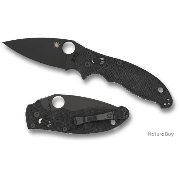 SC101GPBBK2 Couteau Spyderco Manix 2 Ball Bearing Lock Acier CPM-S30V Manche G-10 USA