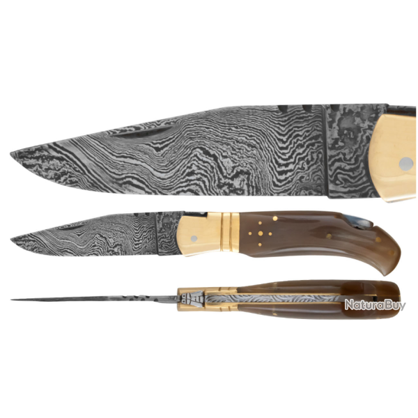 DAMAS - Couteau 11,5 cm - corne blonde