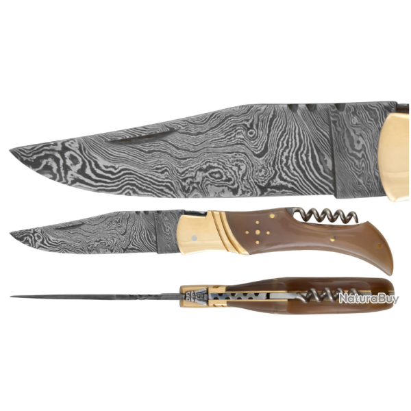 DAMAS - Couteau 11,5 cm TB - corne blonde