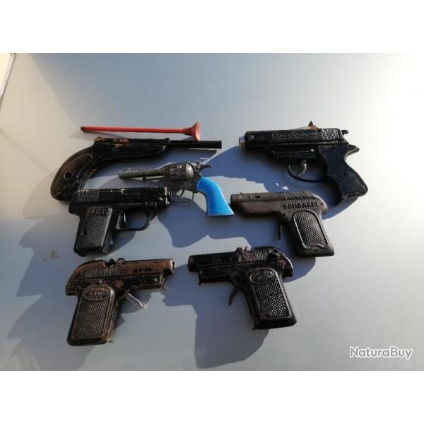 LOT DE 6 PISTOLETS  ENFANT 1950 FLECHETTE AMORCE
