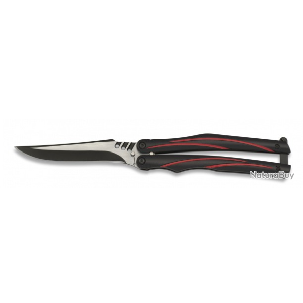 Couteau papillon NOIR ET ROUGE Lame 10.50 cm  0213607