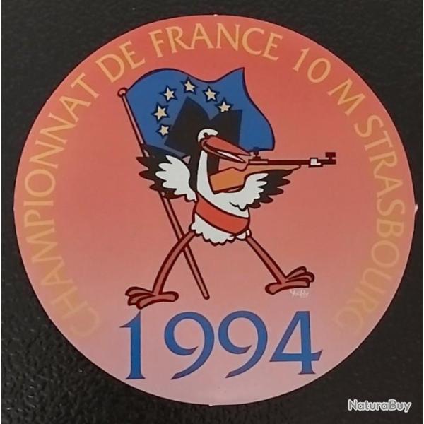 Superbe autocollant "Championnat de France 10m Strasbourg 1994"