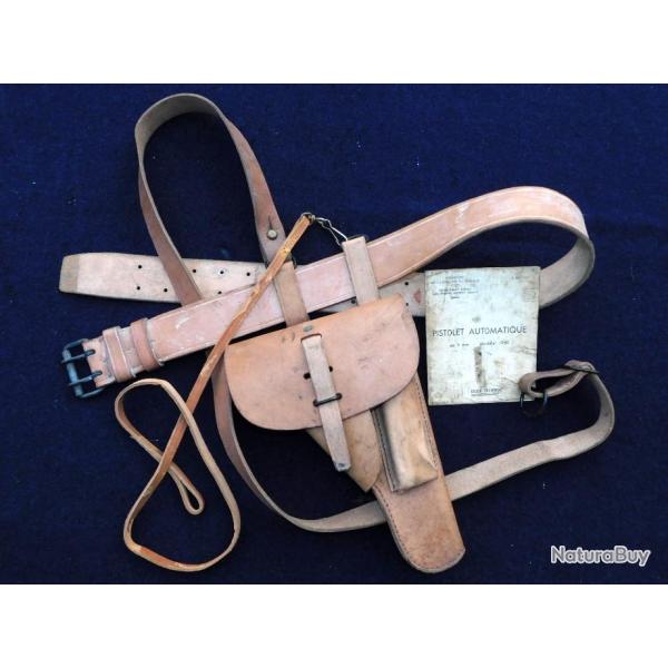 ETUI PISTOLET MAC 50 modle 1948 +  MANUEL dat 1951 + DRAGONNE + BAUDRIER  #.5