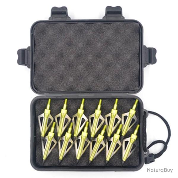 T�te de fl�ches � 3 lames en acier inoxydable 12 pi�ces Couleur Vert LIVRAISON GRATUITE !!!