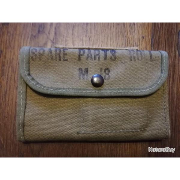 NEUVE : pochette trousse SPARE PARTS ROLL M13 pour n�cessaire pi�ces d�tach�es armes US, dat�e 1943