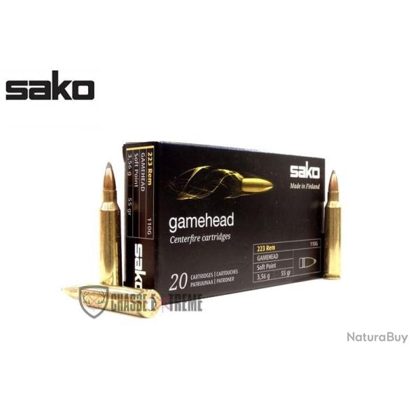 20 Munitions SAKO Gamehead Cal 223 Rem 55 Gr
