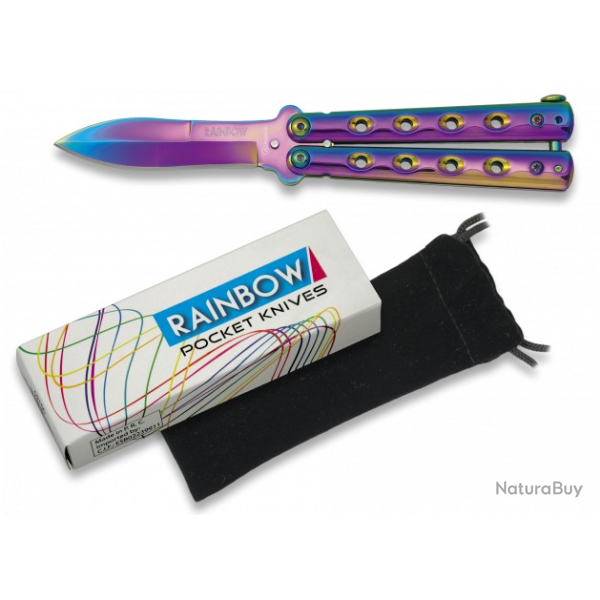 conteau papillon  rainbow  Lame 7.20 cm 0210007