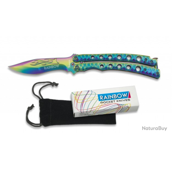 conteau papillon  rainbow  Lame 10cm 0212707