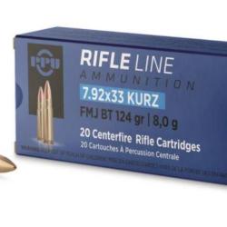 Boite de 20 munitions Partizan STG44 surmgewher 7.92 kurtz 7.92x33 FMJBT 124Gr