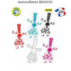 AUTOCOLLANT BIGOUD A L'AISE BREIZH Noir Petit : 11,5 cm