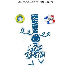 AUTOCOLLANT BIGOUD A L'AISE BREIZH Moyen : 19 cm Jean