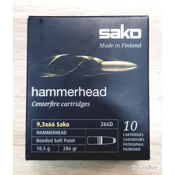 10 Munitions SAKO Hammerhead Cal 9,3x66 Sako 286 Gr