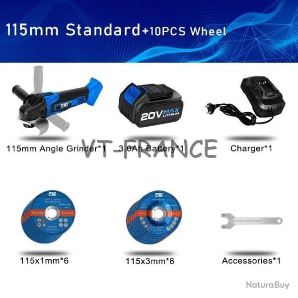 Meuleuse d Angle Pro Sans Fil 20V, Modele: 2