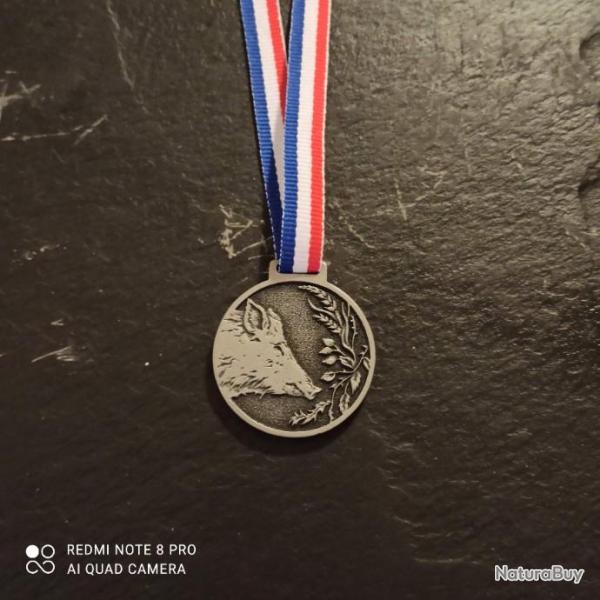 M�daille cotation troph�e sanglier �chelon argent