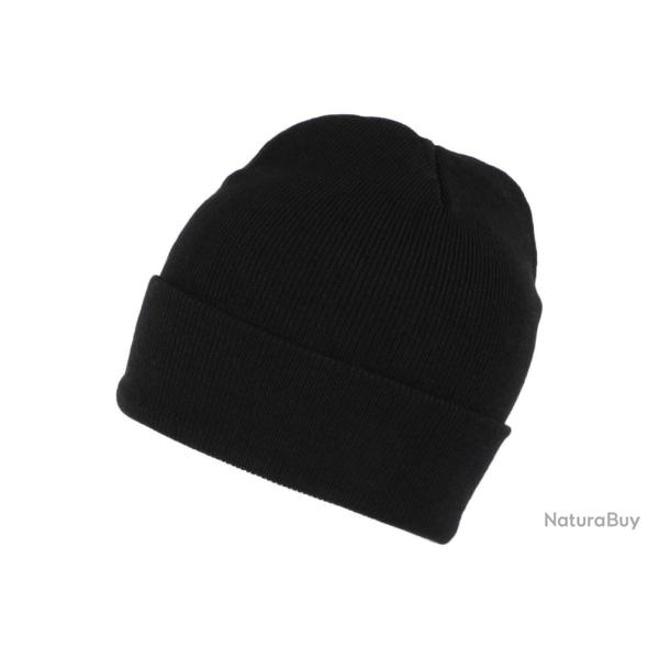 Bonnet Noir en Laine Tendance et Confort avec Revers Eric Taille unique Noir