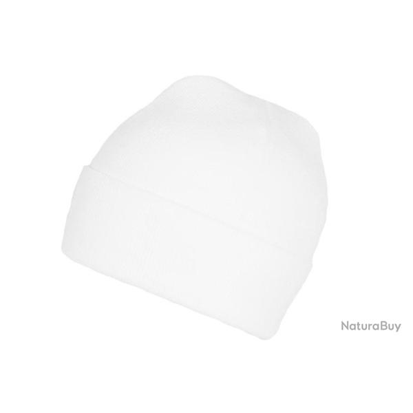 Bonnet Blanc en Laine Tendance et Confortable avec Revers Eric Taille unique Blanc