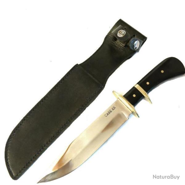 Beau poignard de combat US CASE avec fourreau r�f babu 10 poign�e en corne