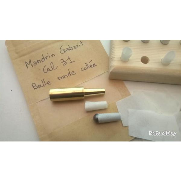 1 Mandrin Gabarit cal 31 balle ronde coll�e + 1 mini entonnoir