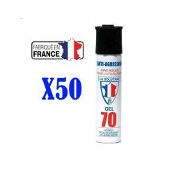 Lot 50 unit&eacute;s Bombe lacrymogene anti agression CS GEL PUNCH P100 75ml