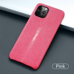 Coque Luxe iPhone Cuir Raie Stingray Galuchat-Rose-iPhone 12 Mini 20260729082509