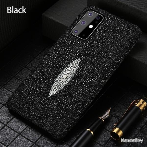 Coque Luxe Samsung Cuir Raie Stingray Galuchat-Noir-Galaxy M31 20260729082510