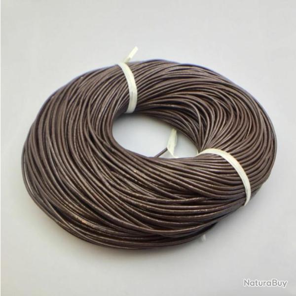 kit lacet cuir - marron - 3 mm