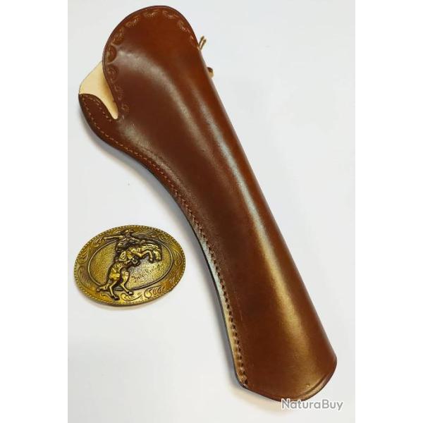 FORFAIT VALENTIN GANCH HOLSTER REPLIQUE RETRO 8 POUCES SLIM + BOUCLE DE CEINTURE WESTERN