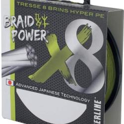 TRESSE BRAID POWER VERTE 8 BRINS 135M 0.21mm-33lbs