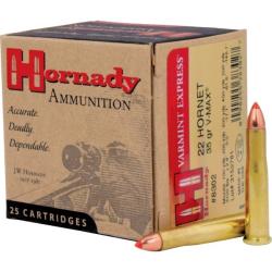 25 Munitions HORNADY Varmint Express Centrale 22 Hornet 35 Gr V-Max