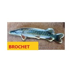 PIN'S  "BROCHET" couleur  peint &agrave; la main 4.5 cms        pinbro