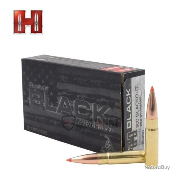 20 Munitions HORNADY Black 300 Blackout 208 Gr A-Max