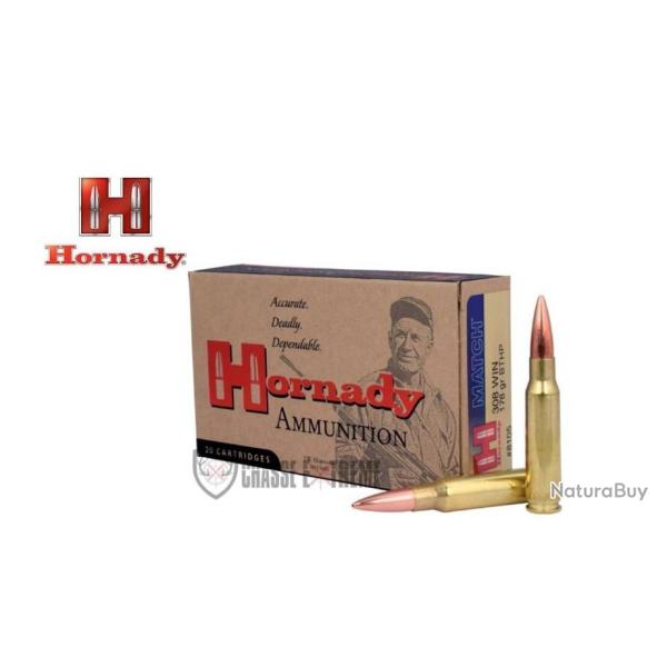 20 Munitions HORNADY Match 308 Win 178 Gr Bthp