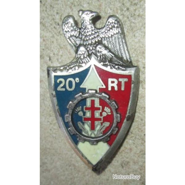 20� R�giment du Train, dos guilloch� embouti, bleu