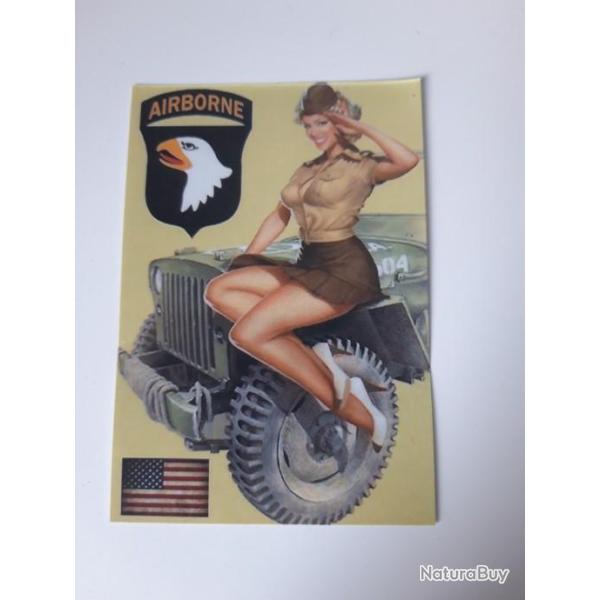 AUTO-COLLANT "PIN-UP 101 EME AIRBORNE"