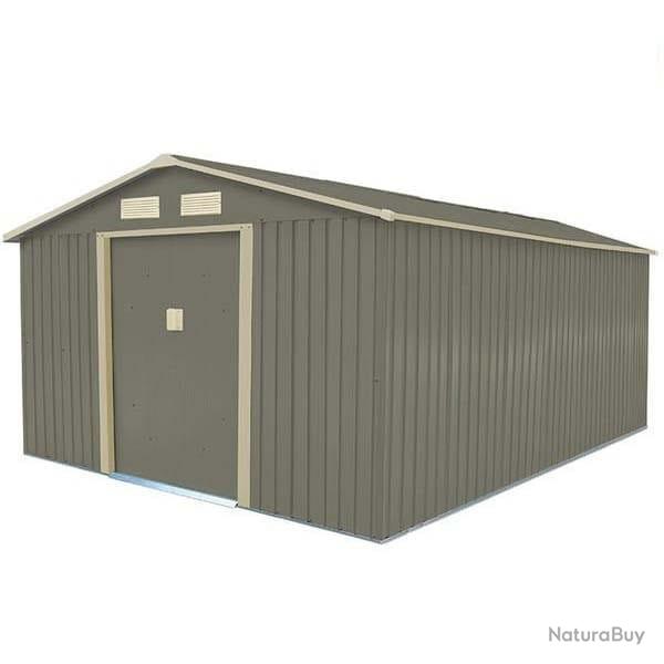 Abri de jardin en mtal gris chtaigne 9,10m + kit ancrage cielterre-commerce