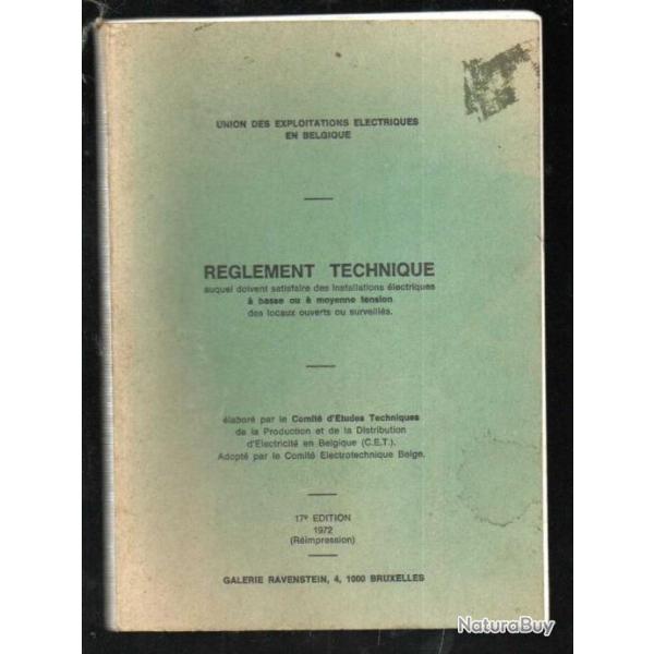 rglement technique union des exploitants lectriques en belgique