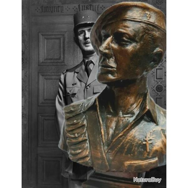 Buste sur socle d'un R�sistant Fran�ais WW2