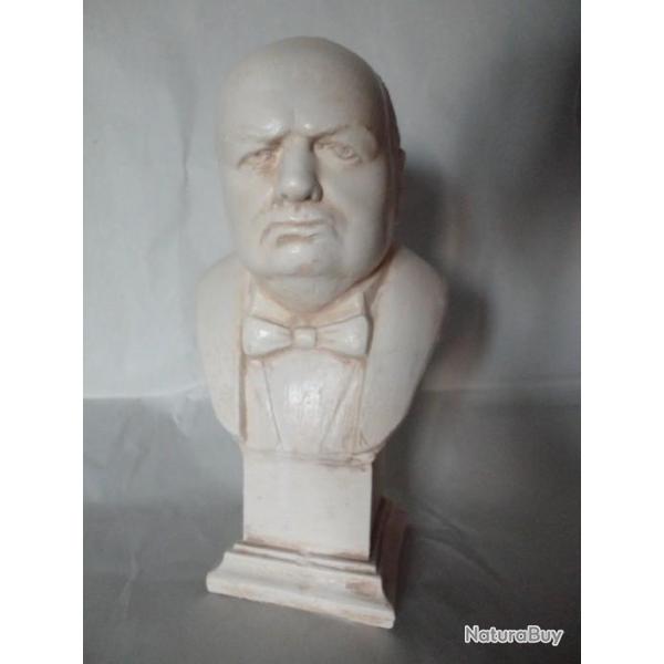 Buste de Churchill patine pierre